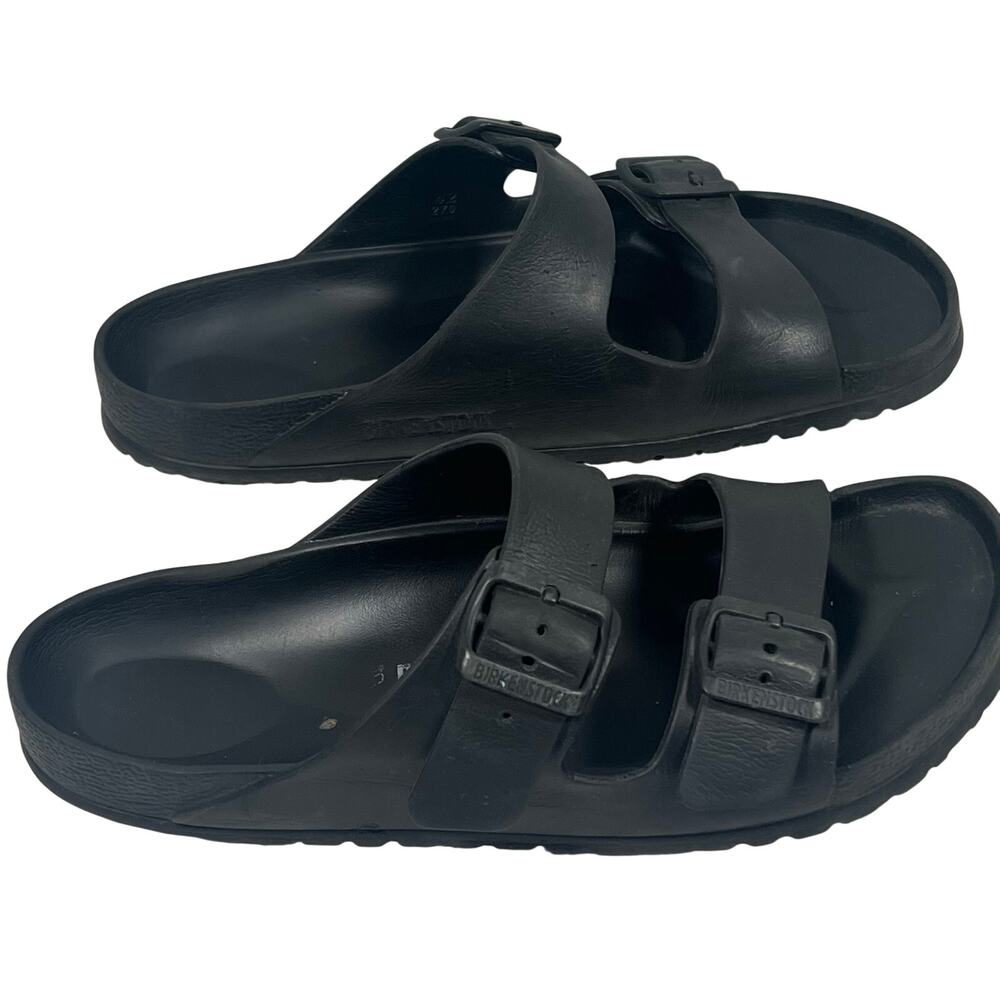 Birkenstock Arizona Black EVA Sandals Waterproof Two Strap Buckle Shoe Size 42